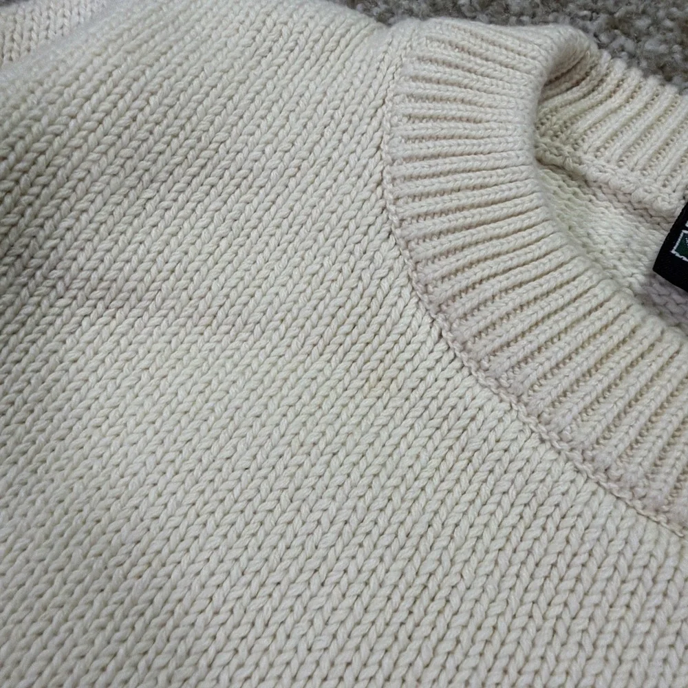 Vintage Cream Jantzen Golf Pullover Sweater Large 90s Classic Embroidered